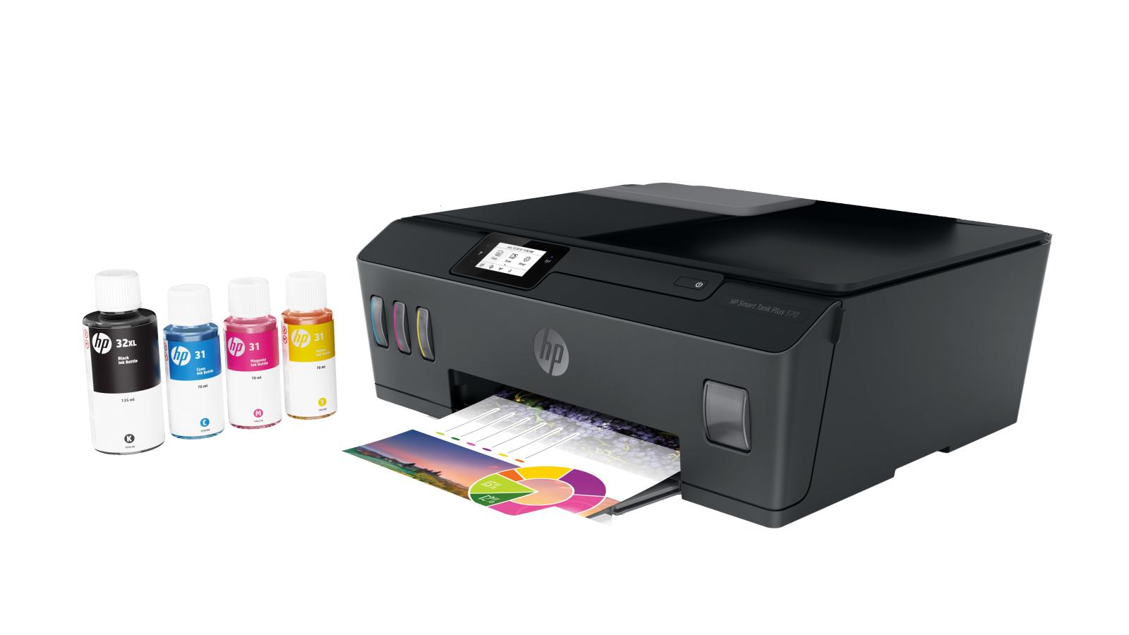 HP Smart Tank Plus 570 Draadloos All-in-One Kleur Printer, Kopieerapparaat, scanner