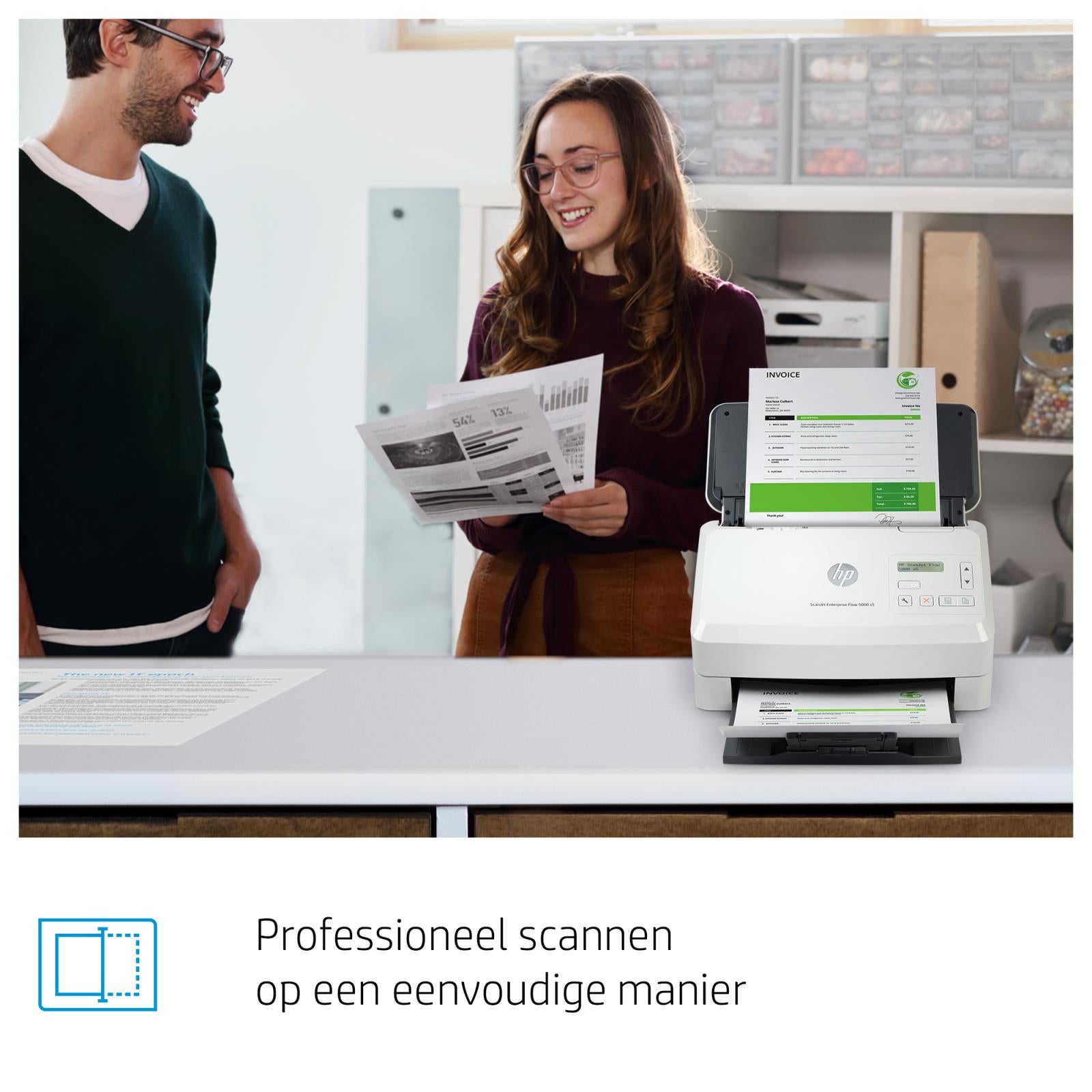 HP ScanJet Enterprise Flow 5000 s5 Paginascanner 600 x 600 DPI A4 Wit