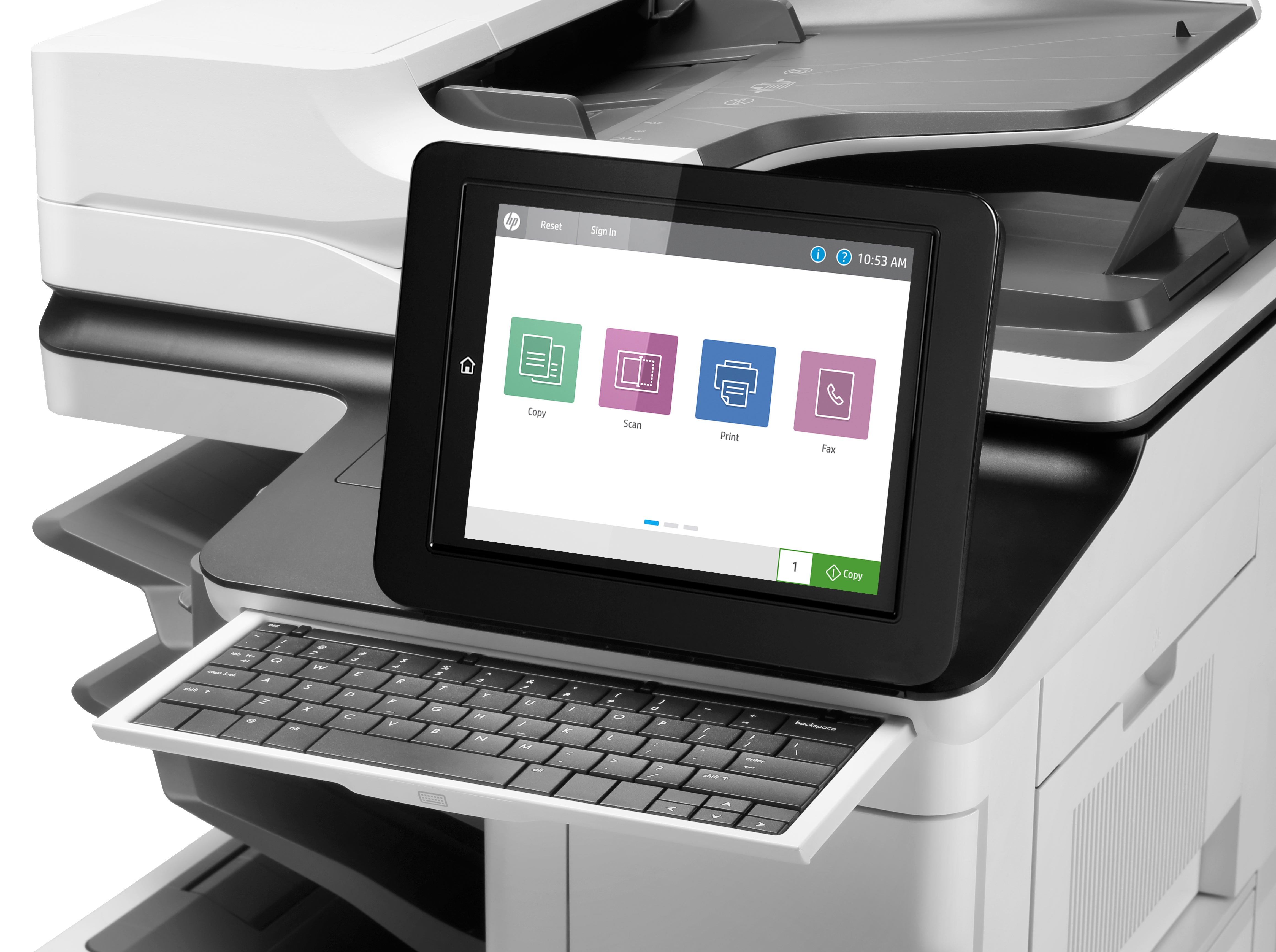HP LaserJet Enterprise Flow LaserJet Enterprise M635z Multifunction Zwart-wit Printer, Alleen Ethernet; Kopieerapparaat, scanner