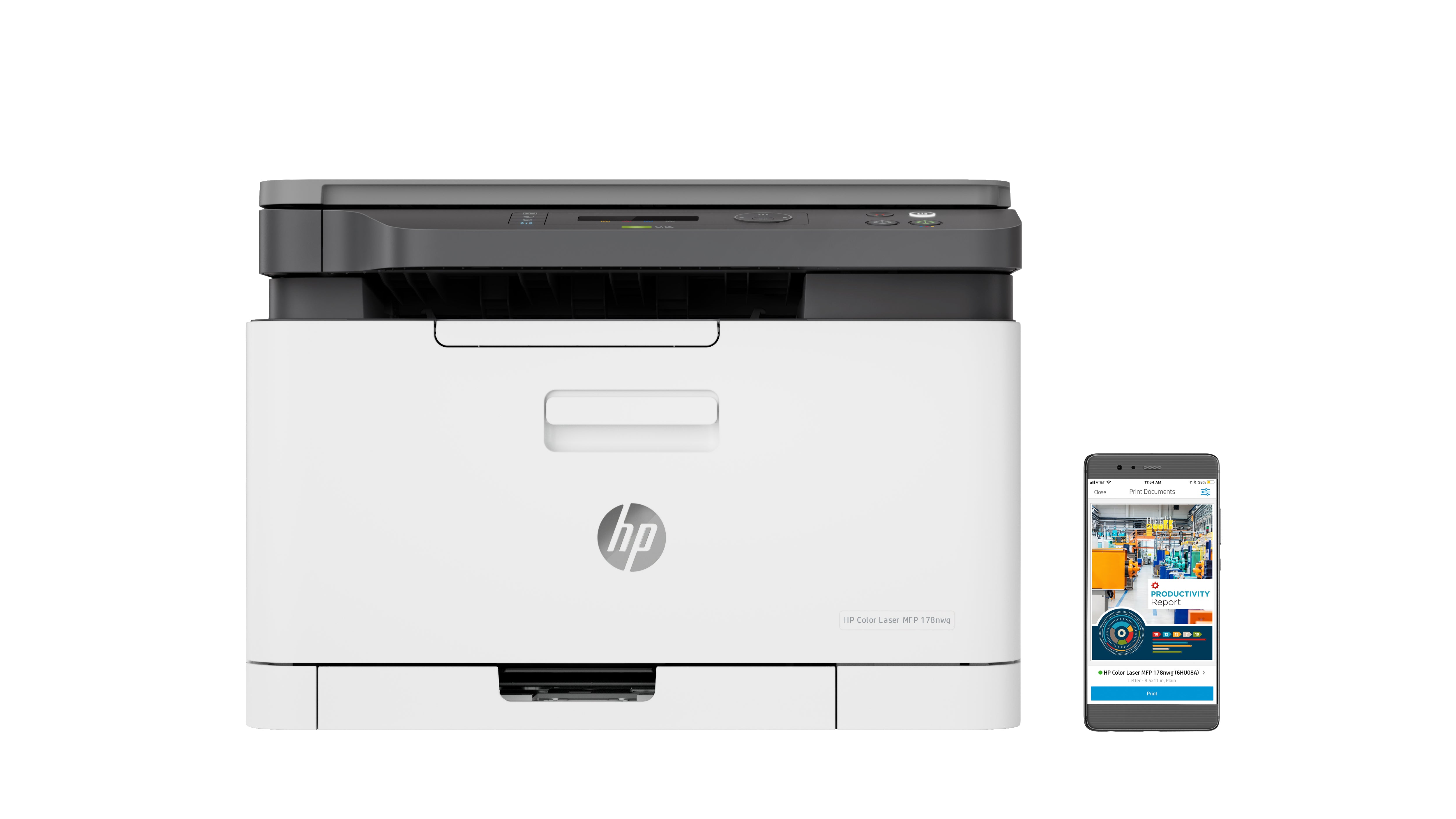 HP Laser 178nw Draadloos Multifunction Kleur Printer, Kopieerapparaat, scanner; dubbelzijdig